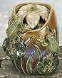 Lily Pond Frogs Porcelain Tabletop Water Fountain