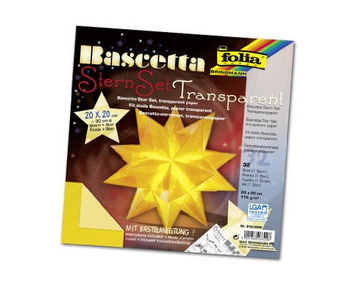 Folia 814/2020 - Bastel-Set Bascetta-Stern 20 x 20 cm 30 Blatt gelb Preisvergleich