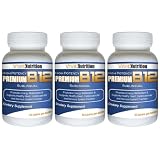 Vivid Nutrition Premium Sublingual B12 (3 Bottles) - Advanced Vitamin B12 supplement. 2500mcg per tablet
