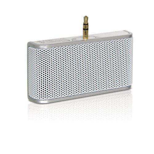 Macally Portable Stereo Speaker with Lithium Battery Silver TurboTune