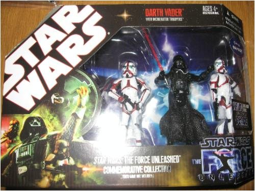 Star Wars Saga 2008 The Force Unleashed Exclusive Commemorative Collection Darth Vader with Incinerator Troopers