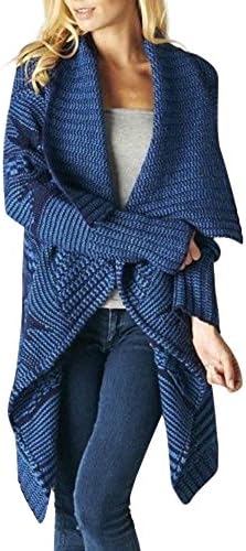 CHELSEA VERDE Cozy Blues Tribal Bohemian Duster/Sweater/Cardigan (m)