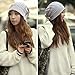 LOCOMO Women Girl Triangle Pattern Slouchy Knit Beret Beanie Crochet Rib Hat Cap Warm FAF028GRY Gray