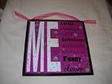 All About Me Girls Bedroom Wall Art Sign Cool Creative Awesome Funny Peace Signs Hearts