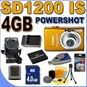 Canon PowerShot SD1200IS 10MP Digital Camera w/3x Optical Image Stabilized Zoom (Orange) 4GB BP6L Battery BigVALUEInc Accessory Saver Bundle