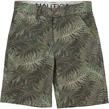 Nautica Little Boys' Printed Canvas Short, Moss,7