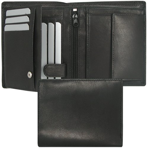 Kombib&ouml;rse, Geldb&ouml;rse, Geldtasche, schwarz, Leder