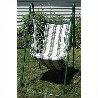 Soft Comfort Quilted Lounge Bed Swing Chair and Stand Combination Color: Hunter Green/Earthtone and White Stripe Soft Comfort Quilted Lounge Bed Swing Chair and Stand Combination Color: Hunter Green/Earthtone and White Stripe