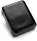 Intica Leather Zipper Four Watch Case Black