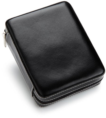 Intica Four Watch Black Leather Travel Case