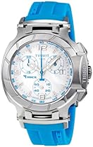 Big Sale Tissot Women's T0482171701702 T-Race White Dial Blue Silicone Strap Watch