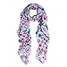 Elegant Pink Floral Print Fragment Fashion Scarf Wrap, Purple