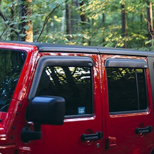 Beast Carbon - Real Carbon Fiber Window Guards, Jeep JK 4DR, 4pcs | Wind & Rain Visor, Deflector