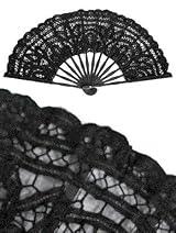 Renaissance Lace Hand Fan Black