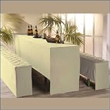 3-tlg. Bierbank Hussen Set - 50x220cm Bierzeltgarnitur in Creme // kostenloser Versand