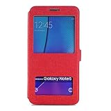 Deego Galaxy Note 5 Case, Big Window View New Fashion Pattern PU Leather [Slim Fit] [Book Fold] [Stand Feature] Folio Case Flip Cover for Samsung Galaxy Note 5 (Rose)