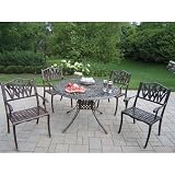 Capitol Tulip Five Piece Dining Set Finish: Antique Bronze