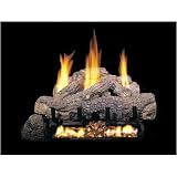 Peterson Gas Logs 24 Inch Charred Trail Oak Vent Free Propane Gas Log Set W/ ANSI Certified G10 Burner & Basic On/Off Remote