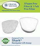Shark Navigator Lift-Away NV350, NV351, NV352, NV355, NV356, NV356E, NV357 Washable Foam and Felt Pre-Filter Replacement Kit 2-Pack; Replaces Shark Part# XFF350