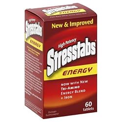 Stresstabs High Potency Energy, now with new TRI-AMINO Energy Blend + Iron, 60 Count,