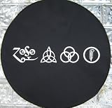 Image of Led Zeppelin Runes on 30" - 31" Black Denim Spare Tire Cover