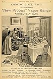 1893 Ad Standard Lighting New Process Vapor Range Stove - Original Print Ad