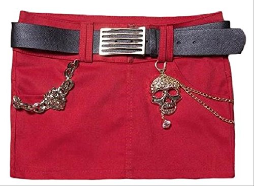 超 ミニ タイト スカート レディース ベルト 付き カラー デニム