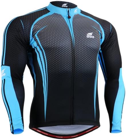 Fixgear Men Cycle wear Skyblue Long sleeve cycling jersey bike clothes Top L