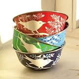 from Nkuku Hand-painted stainless steel bowl - green