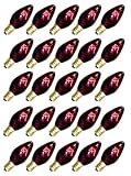 Review Action Lighting  / Purple C7 Candelabra Screw (E12) Base Transparent Christmas Holiday Light Bulb Replacement 25 Pack