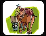 Mouse Pad with body, individual, reins, horse, person, human, persons, transportation, cart, people