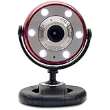 New Gear Head Red Black 1.3mp Webcam Night Vision Leds Desktop Notebook Mou ....
