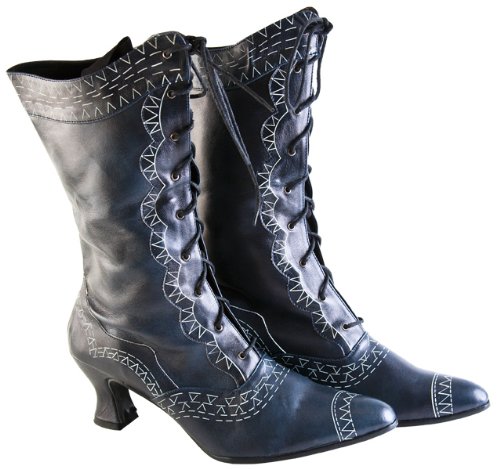 Adult's Blue Victorian Boots (Size: Medium 7-8)