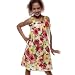 Bonnie Jean TWEEN GIRLS 7-16 YELLOW RED MULTI FLORAL GATHERED PAPER-BAG BODICE Special Occasion Wedding Flower Girl Party Dress