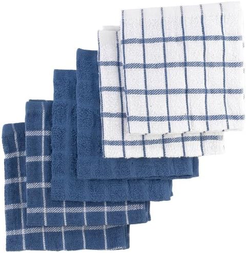 Ritz Terry Cotton Dish Cloths, Federal Blue( Pack of 2 )
