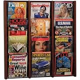 Wooden Mallet 12-Pocket Stance Wall Display, Dark red mahogany