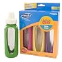 Evenflo Cozy 8 oz Glass Bottle with Sleeve, 3-Pack Colors Vary