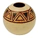 EXP Striking Handcrafted Cream And Chocolate Terracotta Sphere Vase With Geometric Design