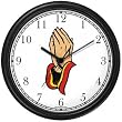 Hands in Prayer Christian Theme Wall Clock by WatchBuddy Timepieces (Hunter Green Frame)