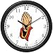 Hands in Prayer Christian Theme Wall Clock by WatchBuddy Timepieces (Hunter Green Frame)