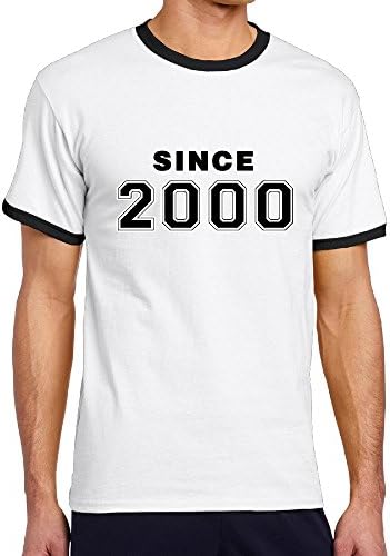 Boys Since 2000 16th Birthday Gift Short Sleeve Contrast Ringer T-Shirt