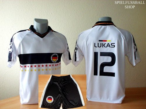 Deutschland Trikot “Stars” + Hose mit Wunschname + Nummer Kinder Größe 134