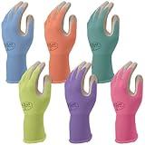 6 Pack Atlas Glove NT370 Atlas Nitrile Garden Gloves - Small (Assorted Colors)