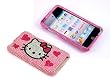 Smile Case Hello Kitty Hearts Bling Rhinestone Crystal Jeweled Snap on Full Cover Case for iPod Touch 4 4G iTouch 4 (it4-Four Hearts)