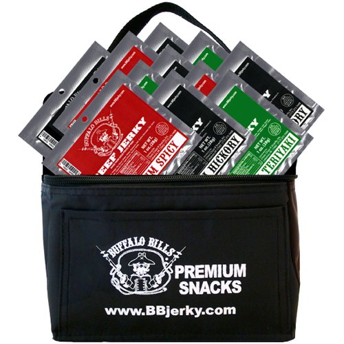 Buffalo Bills 1oz Beef Jerky 6-Pack Gift Cooler (filled with 18 assorted 1oz packs of Buffalo Bills Premium Beef Jerky)