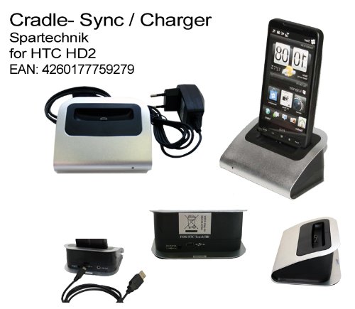 Thumbnail von Dockingstation HTC HD2. Cradle - Tischladestaion für HTC HD 2 Smartphone. Synchronisation