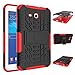 Mama Mouth Shockproof Heavy Duty Combo Hybrid Rugged Dual Layer Grip Cover with Kickstand for Samsung Galaxy Tab 3 Lite/Tab E 7.0 T110 T111 T113 T115 T116(with 4 in 1 Packaged),Red