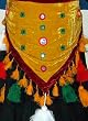 Triangular Gold Velvet Hip Scarf with Tassels