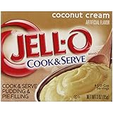 Jell-O Cook and Serve Pudding and Pie Filling, Coconut, 3-Ounce Boxes (Pack of 6)