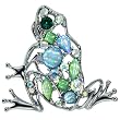 Pugster Silver Tone Frog Brooch